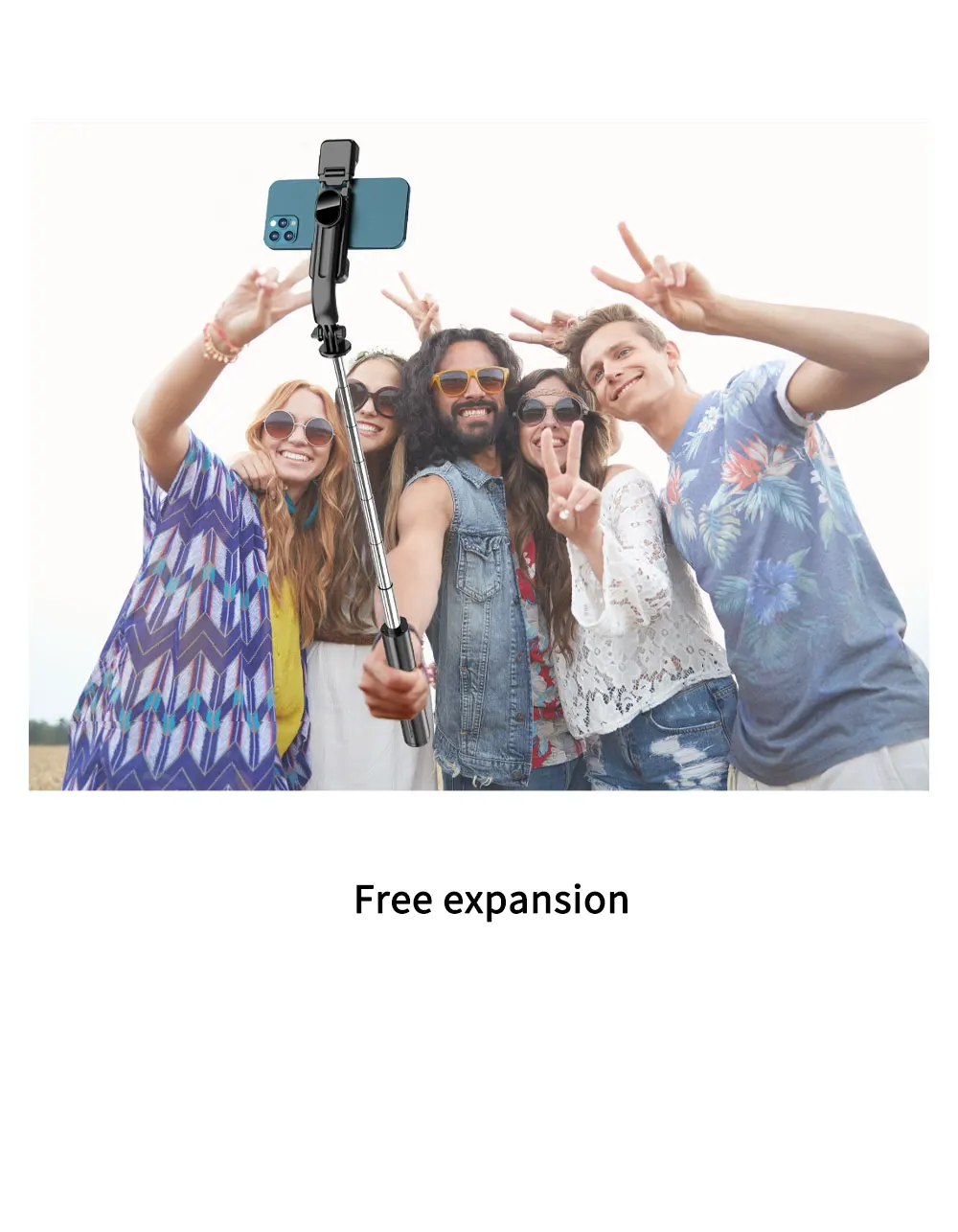 L13d Foldable Wireless Bluetooth Fill Light Tripod Selfie Stick 1160mm Tripe Stabilizer for Android IOS Cellphone