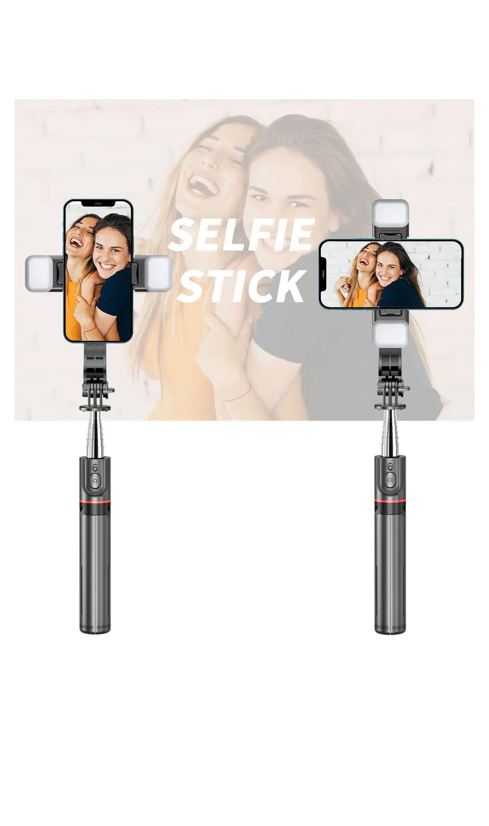 L13d Foldable Wireless Bluetooth Fill Light Tripod Selfie Stick 1160mm Tripe Stabilizer for Android IOS Cellphone