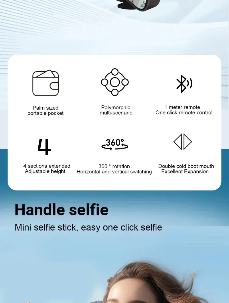 Pocket Flexible Portable Mini Bluetooth Selfie Stick Telescopic Multifunctional Tripod Stand for IPhone Android Phone Monopod