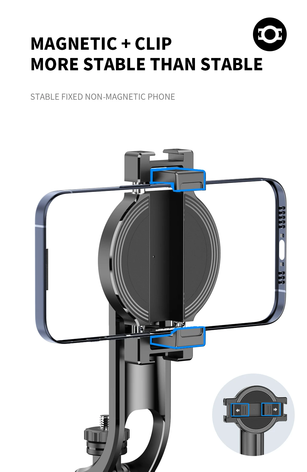 C20 Magnetic Selfie Stick Tripod for iPhone 12-16 Pro Max Travel Stand with Magsafe Phone Clamp for Android Smartphone