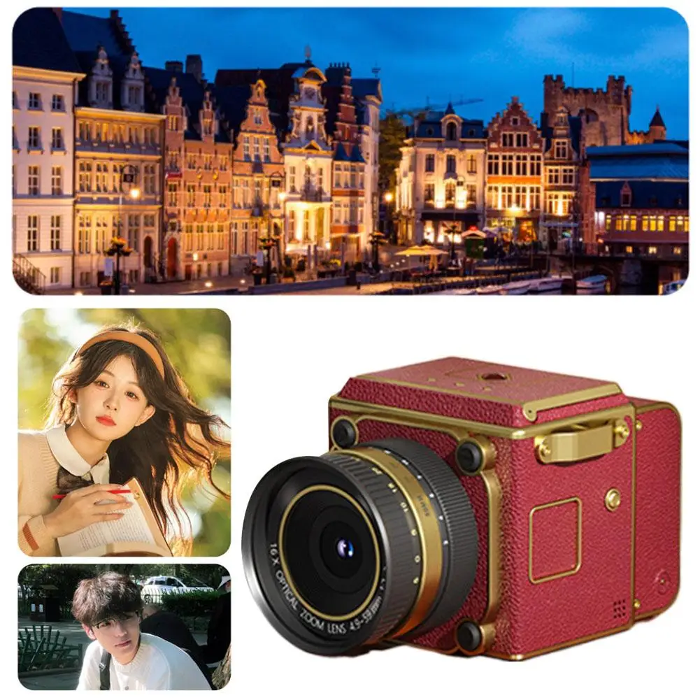 Retro CCD Digital Camera Portable Mini Camera Student Graduation Photo Zoom High-definition Digital Camera Travel Photography