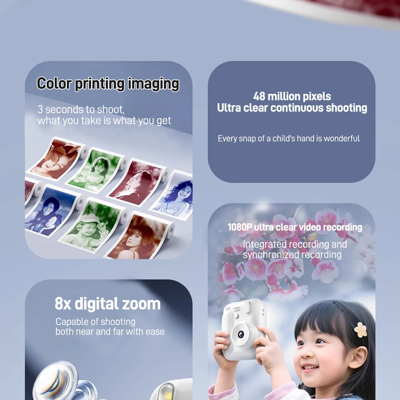 Color Printing Camera Kids Instant Camera 32GB 1080P Thermal Print Digital Camera Print Photo Video Games Music Children Gift Color Printing Camera Kids Instant Camera 32GB 1080P Thermal Print Digital Camera Print Photo Video Games Music Children Gift