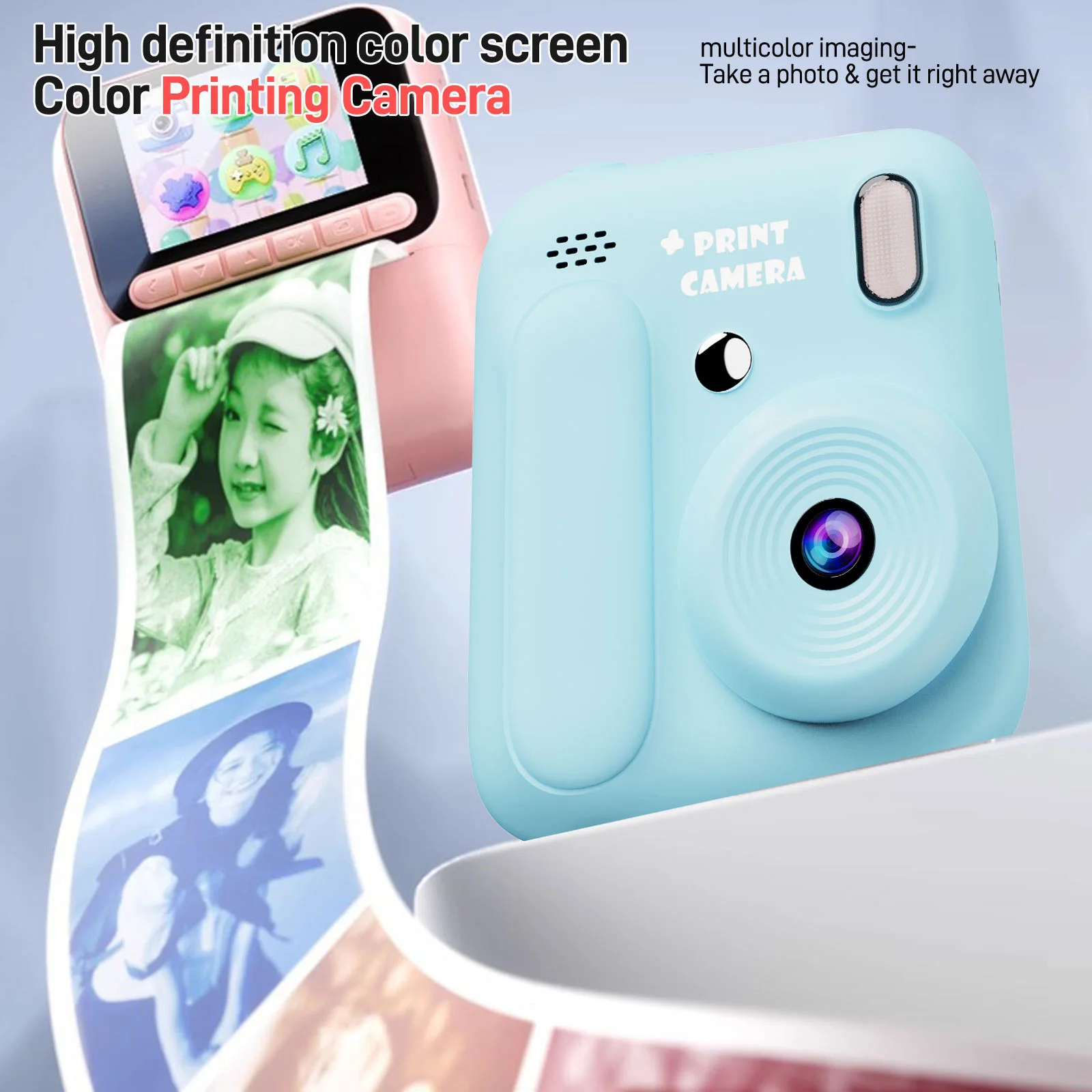 Color Printing Camera Kids Instant Camera 32GB 1080P Thermal Print Digital Camera Print Photo Video Games Music Children Gift Color Printing Camera Kids Instant Camera 32GB 1080P Thermal Print Digital Camera Print Photo Video Games Music Children Gift