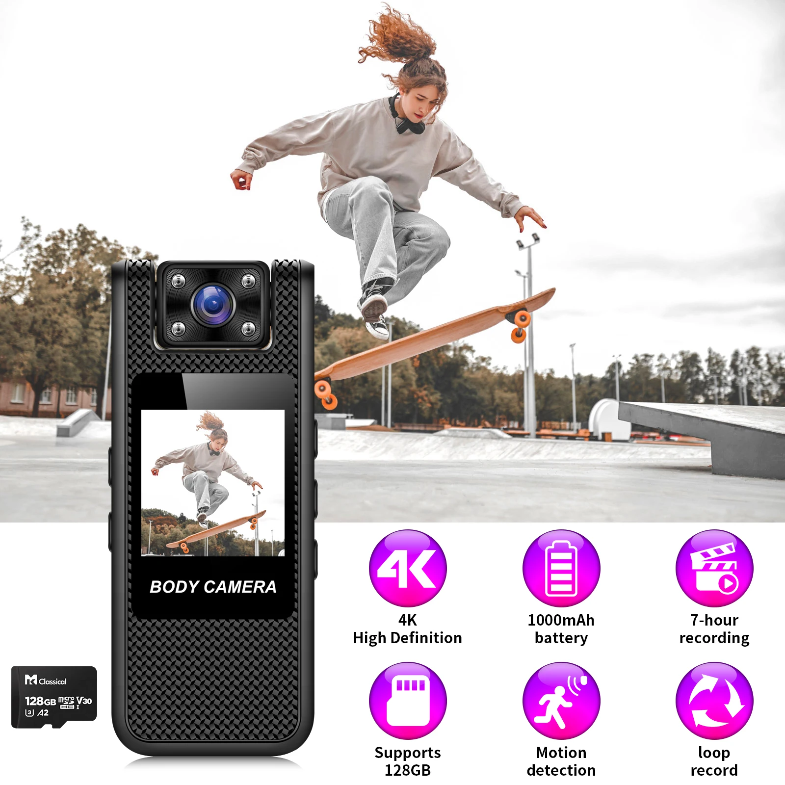 4K Mini Portable Camera HD 1080P Digital Video Recorder Infrared Night Vision Police Body Cam Small Sports DV Camcorder