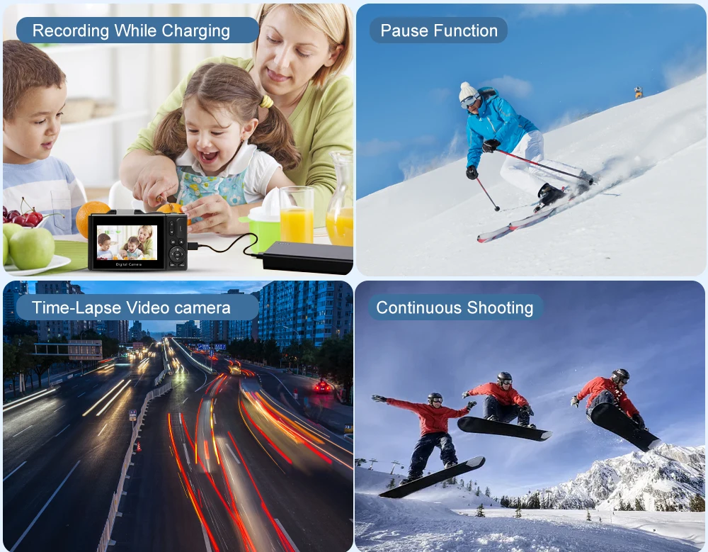 Ourlife AC600 Digital Camera 4K 64MP UHD Cameras 18X Digital Zoom 180° Flip Screen Vintage Vlogging Camera for YouTube Autofocus