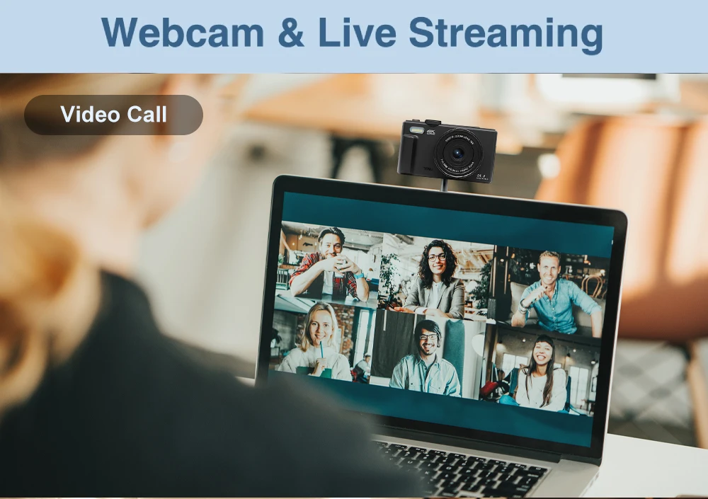 Ourlife AC600 Digital Camera 4K 64MP UHD Cameras 18X Digital Zoom 180° Flip Screen Vintage Vlogging Camera for YouTube Autofocus