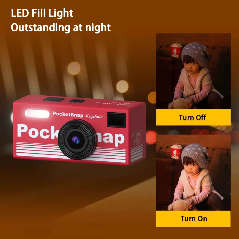 Mini Keychain Thumb Camera 1080P Full HD Recorder Built-in Flash 70.2° Wide Angle Lens TFT LCD Screen Portable Retro CCD Camera