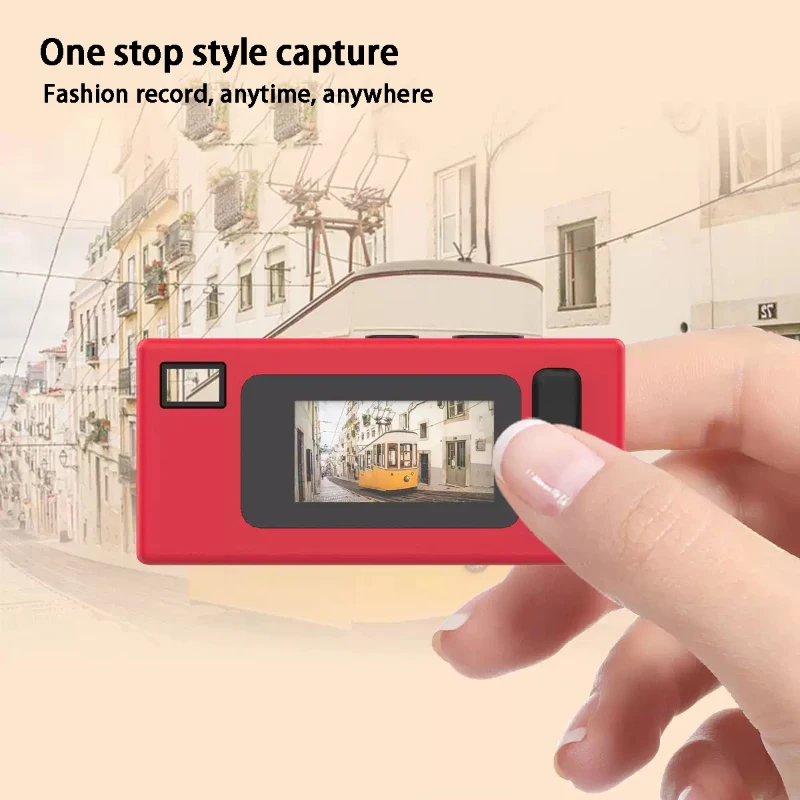 Mini Keychain Thumb Camera 1080P Full HD Recorder Built-in Flash 70.2° Wide Angle Lens TFT LCD Screen Portable Retro CCD Camera