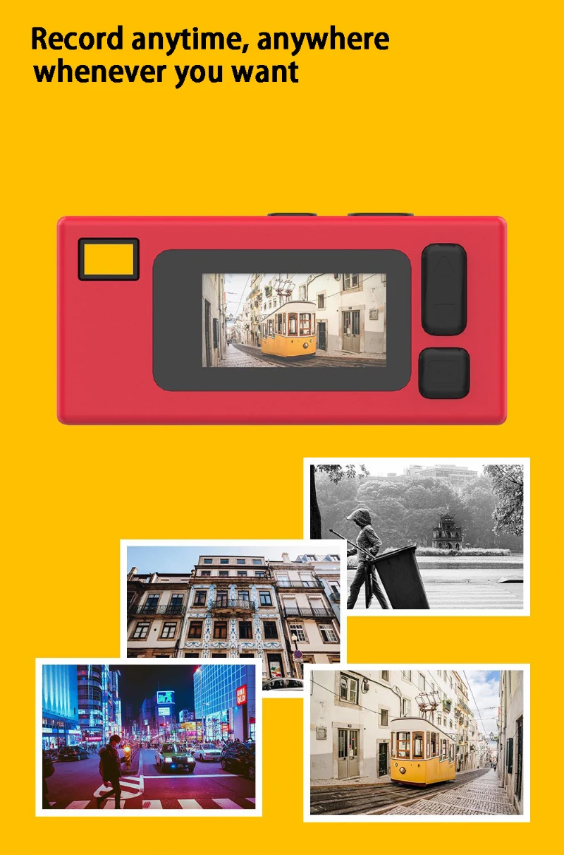 Mini Keychain Thumb Camera 1080P Full HD Recorder Built-in Flash 70.2° Wide Angle Lens TFT LCD Screen Portable Retro CCD Camera