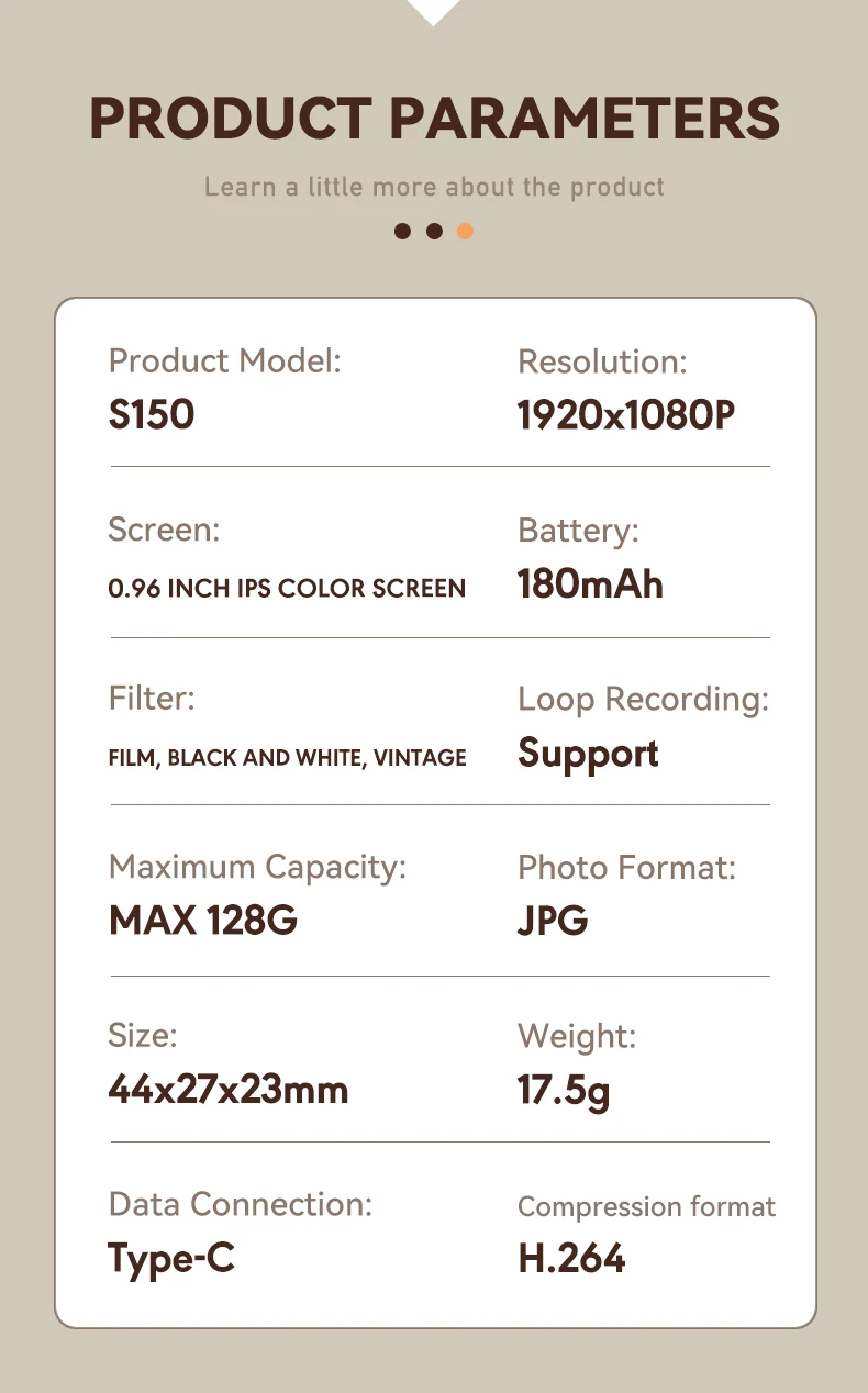 Retro Digital Camera 1080P Video Recorder LED Fill Light 0.96 Inch IPS Screen Portable Mini digital Camera