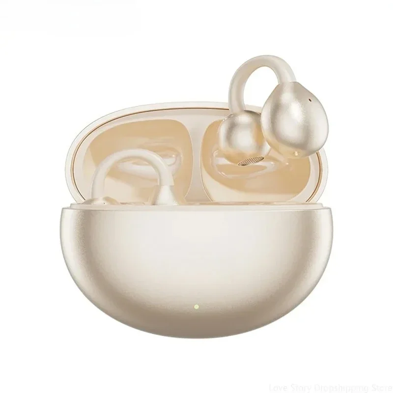 Ows Ear Clip Earphones Wireless Noise Cancellation Headphones Stereo Bluetooth for Android and iOS Touch Control with Mic