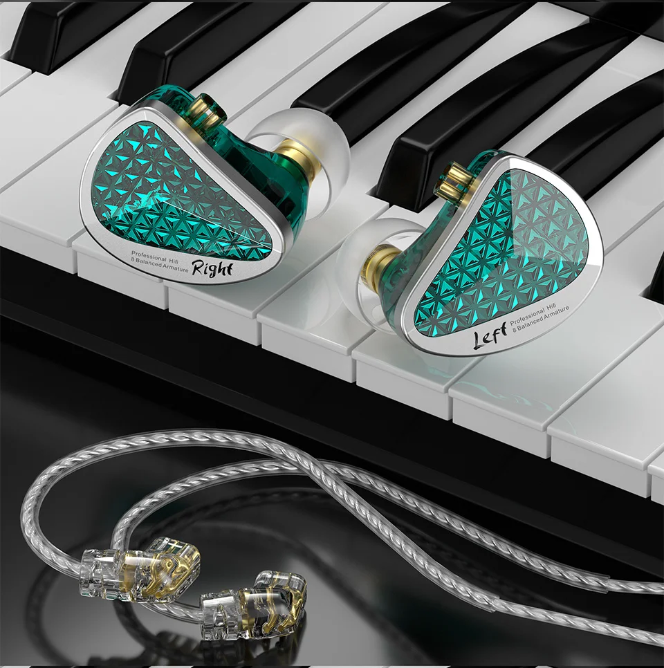 KZ AS16 Pro In Ear Wired Earphones 16BA Balanced Armature HIFI Bass Monitor Headphones Noise Cancelling Earbuds Sport Headset