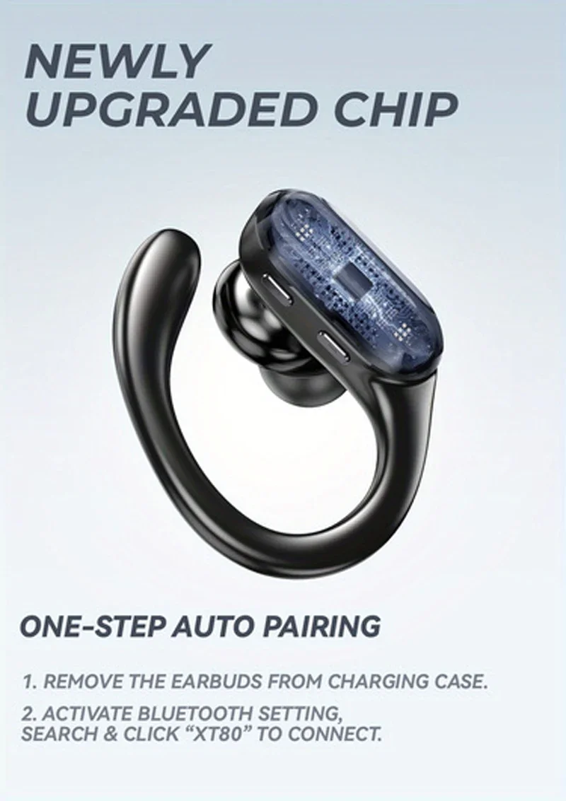 Lenovo XT80 Wireless Headphones Bluetooth 5.3 Earphones True with Mic Button Control Noise Reduction Earhooks Waterproof Headset