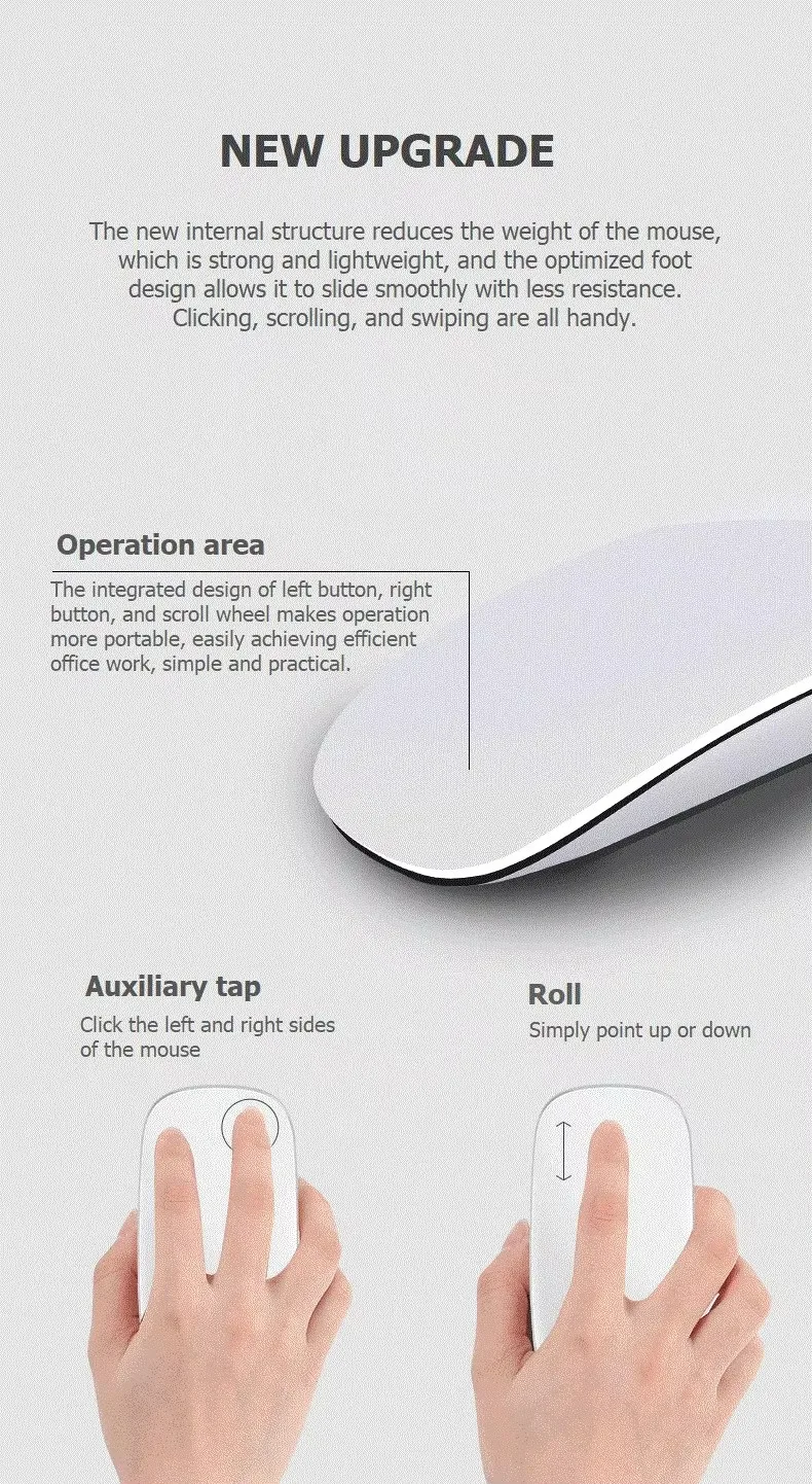 M511 Original Wireless Mouse Bluetooth 5.0 Ultra-thin Touch Mouse For Apple Macbook Pro Air Microsoft Laptop Mac Tablet PC iPad