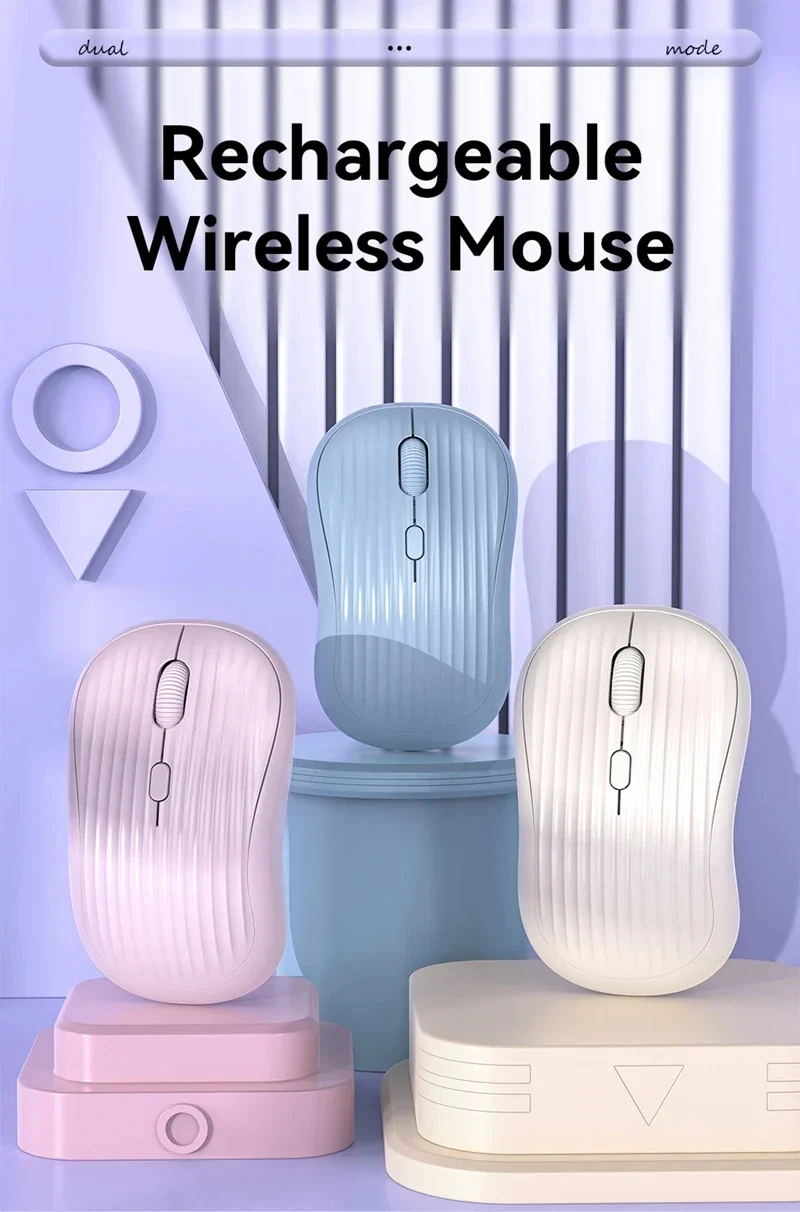 Dual Mode Wireless Mouse Type-C Rechargeable 2.4G Bluetooth Ergonomic Fashion Silent Mouse Desktop Laptop Tablet for iPhone iPad Dual Mode Wireless Mouse Type-C Rechargeable 2.4G Bluetooth Ergonomic Fashion Silent Mouse Desktop Laptop Tablet for iPhone iPad