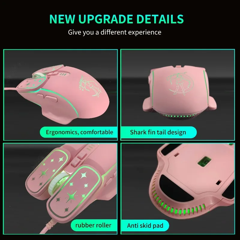 DB71 Wired RGB 7200DPI Gaming Optical Mouse Ergonomic Mouse For Apple Android Lenovo Computer Desktop