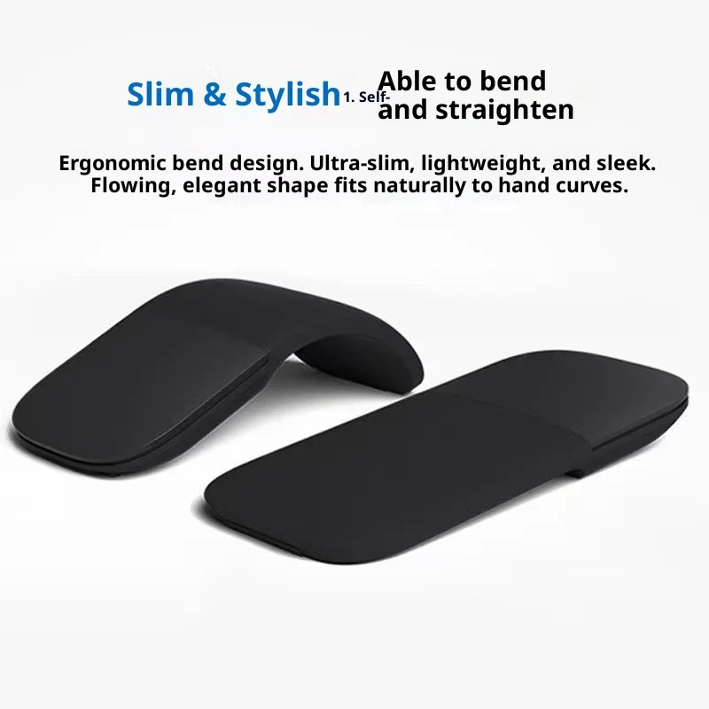 Original Bluetooth Folding Silent Touch Mouse For APPLE Microsoft Surface Ergonomic Mause PC iPad 3D Laser Mice Wireless Mouse
