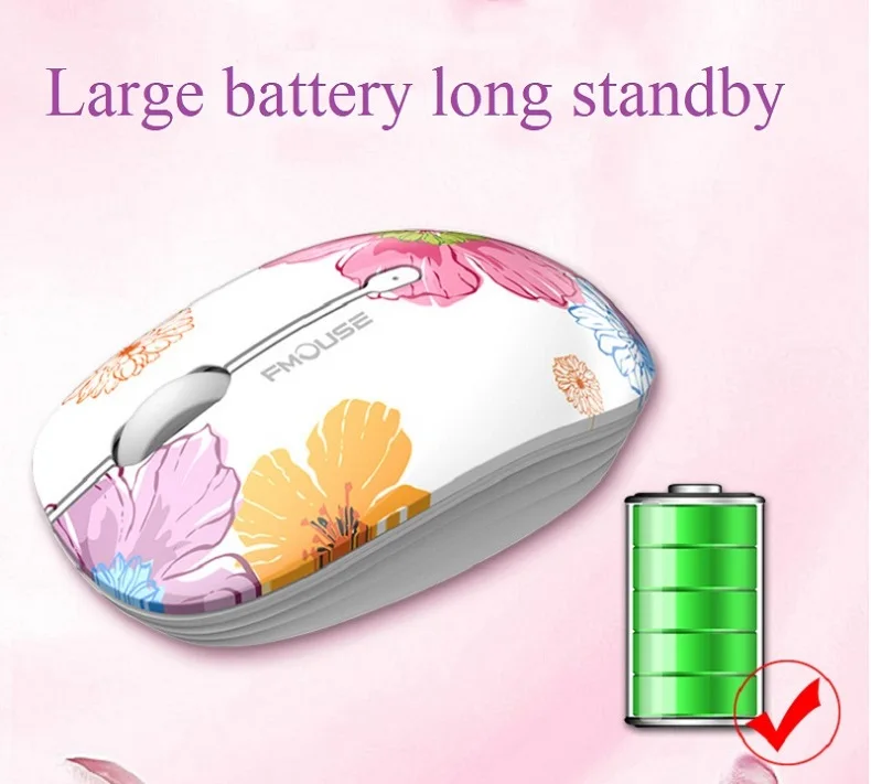 Wireless Mouse for Apple Lenovo Office Creative Cartoon Silent Water Transfer Iris Beautiful Appearance Cute Girl Wireless Mouse