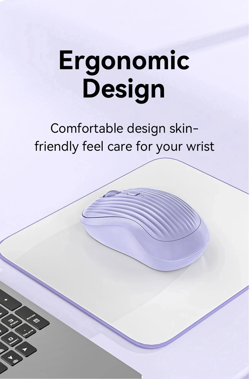 Dual Mode Wireless Mouse Type-C Rechargeable 2.4G Bluetooth Ergonomic Fashion Silent Mouse Desktop Laptop Tablet for iPhone iPad