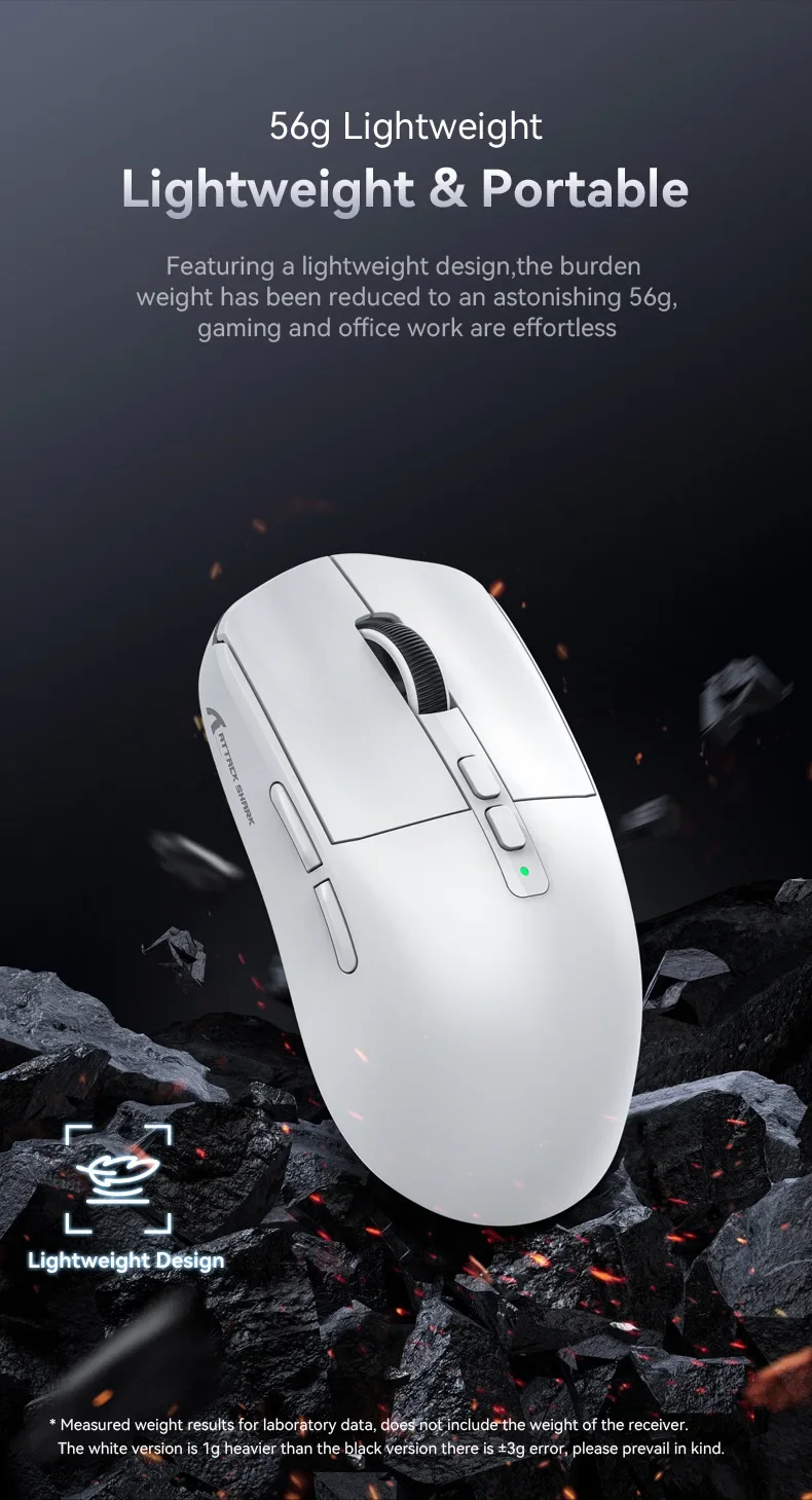 Attack Shark X6 Wireless Ergonomic Gaming Mouse Adjustable DPI Wired 2.4G/Bluetooth High Precision Rechargeable Mice Attack Shark X6 Wireless Ergonomic Gaming Mouse Adjustable DPI Wired 2.4G/Bluetooth High Precision Rechargeable Mice