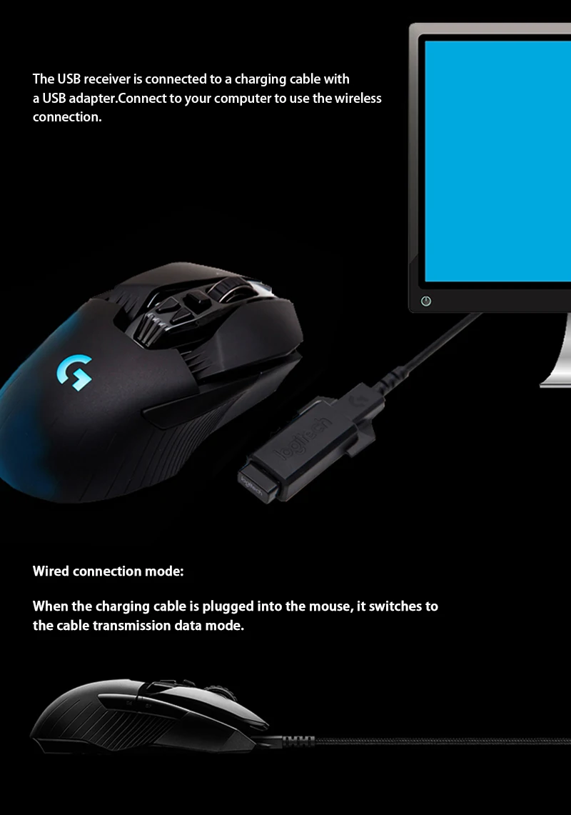 Logitech G903 HERO LIGHTSPEED Wireless Gaming Mouse 100% Original RGB 16000DPI Gamer Upgrade Wireless Bluetooth Mouse