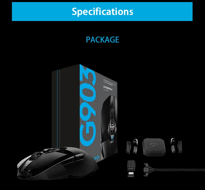 Logitech G903 HERO LIGHTSPEED Wireless Gaming Mouse 100% Original RGB 16000DPI Gamer Upgrade Wireless Bluetooth Mouse