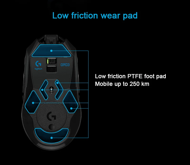 Logitech G903 HERO LIGHTSPEED Wireless Gaming Mouse 100% Original RGB 16000DPI Gamer Upgrade Wireless Bluetooth Mouse