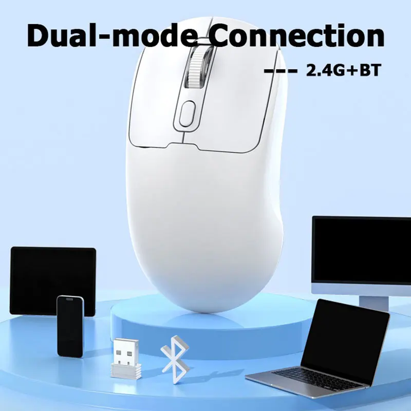 Portable Rechargeable Wireless Mouse 2.4G/Bluetooth Mini Silent Gamer Mice for Computer ipad High Precision Gaming Mouse 2 Modes Portable Rechargeable Wireless Mouse 2.4G/Bluetooth Mini Silent Gamer Mice for Computer ipad High Precision Gaming Mouse 2 Modes