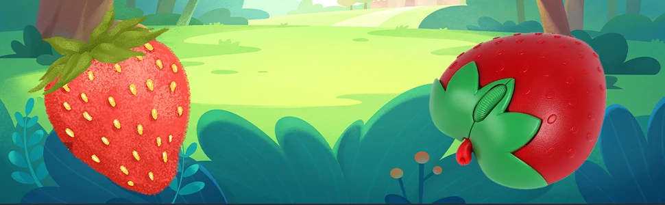 Wireless 2.4Ghz Strawberry Shaped Mouse Cute Pink Fruit Design Optical Ergonomic Mini Computer USB Mice For Laptop PC Kids Gifts