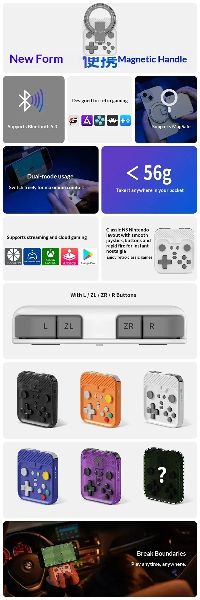 Abxylute M4 Snap-On Phone Controller Magnetic Mini Mobile Gampad Portable Retro With MagSafe Snap For IOS/Android/Switch/PC Gift Abxylute M4 Snap-On Phone Controller Magnetic Mini Mobile Gampad Portable Retro With MagSafe Snap For IOS/Android/Switch/PC Gift