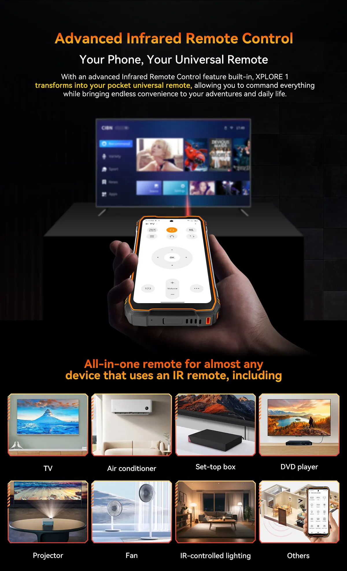 Blackview XPLORE 1 Rugged Smartphone, 5G Waterproof Outdoor Smartphone Android 15, 6.78'' 2.4K Display, 256GB/512GB, 20000mAh