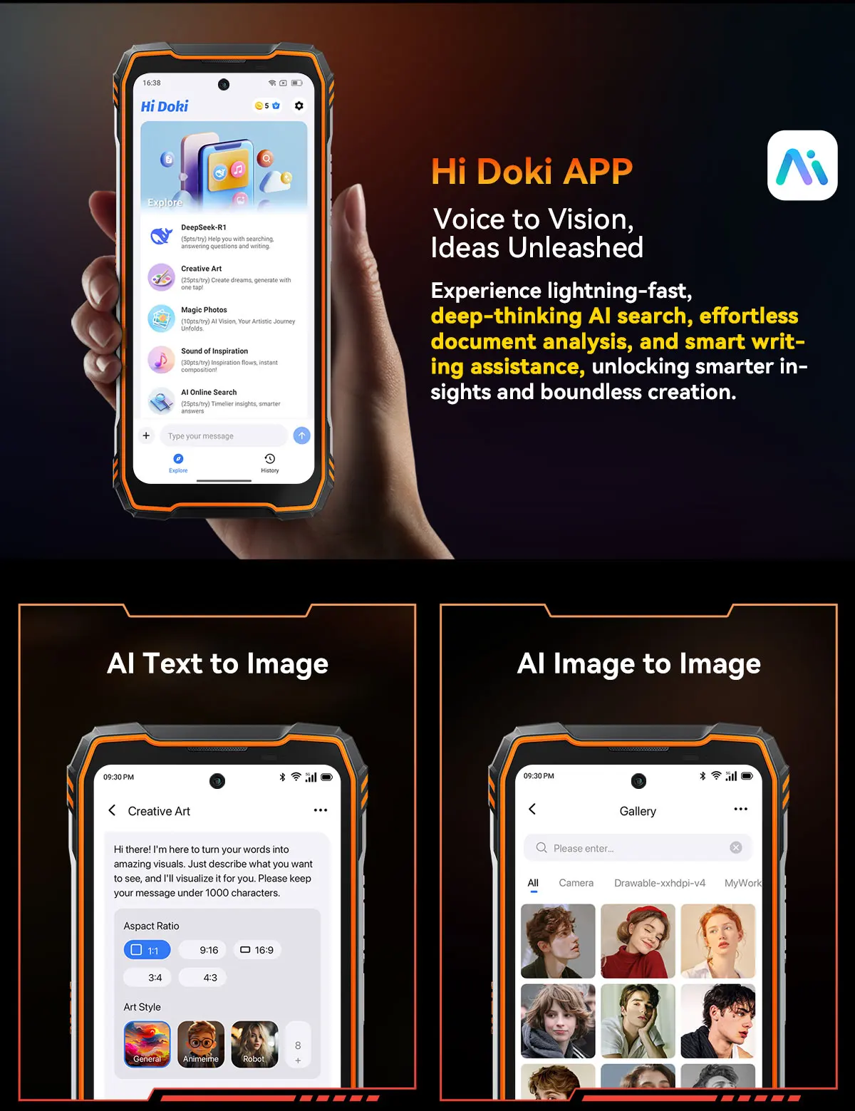 Blackview XPLORE 1 Rugged Smartphone, 5G Waterproof Outdoor Smartphone Android 15, 6.78'' 2.4K Display, 256GB/512GB, 20000mAh