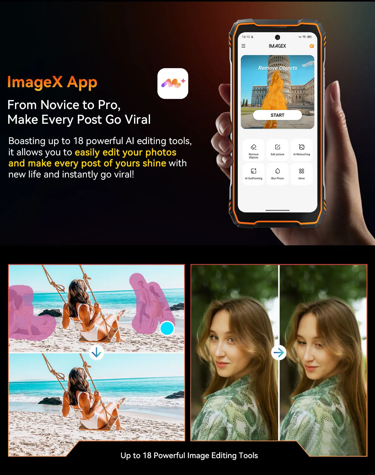 Blackview XPLORE 1 Rugged Smartphone, 5G Waterproof Outdoor Smartphone Android 15, 6.78'' 2.4K Display, 256GB/512GB, 20000mAh