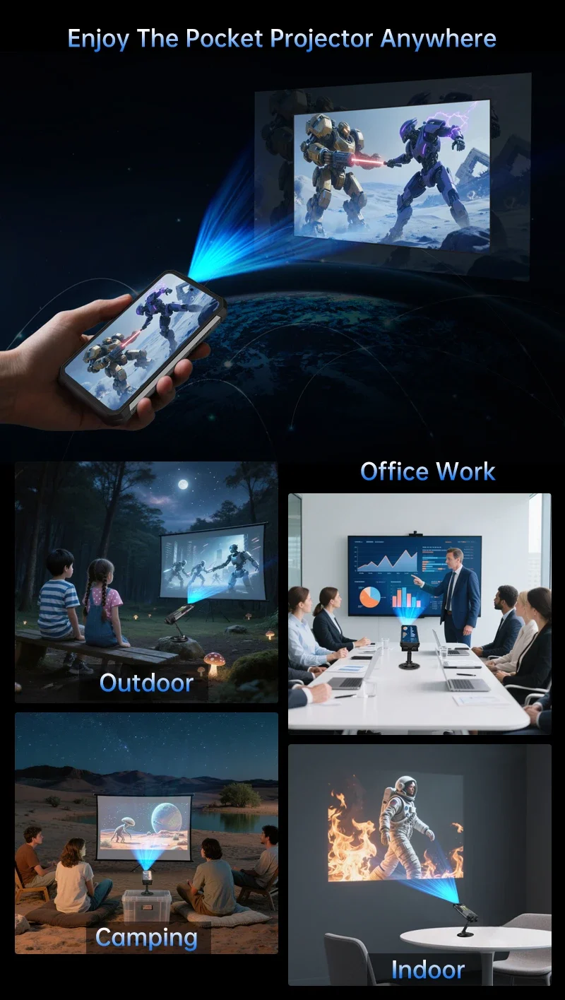 Unihertz by 8849 Tank 4 Smartphone Android 14 Built-in 720P Projector Dimensity 7300 24GB 512GB 11600mAh 120Hz AMOLED 5G Phone