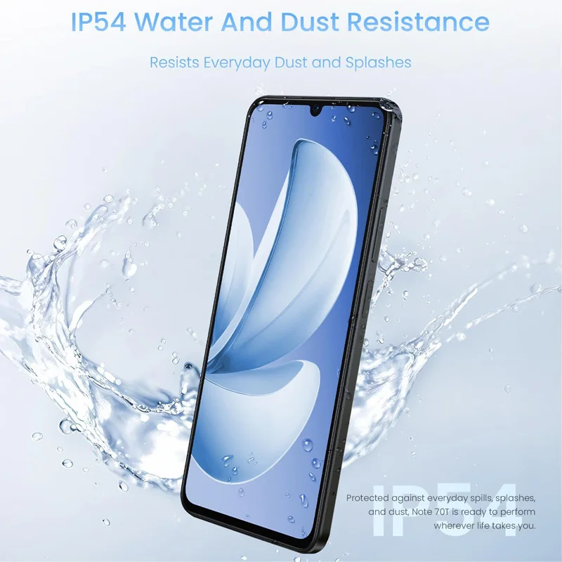 Realme Note 70T AI Smartphone Global Version 6.75-inch 90Hz Screen 6000mAh Battery 13MP Al Camera Octa-core Chipset IP54
