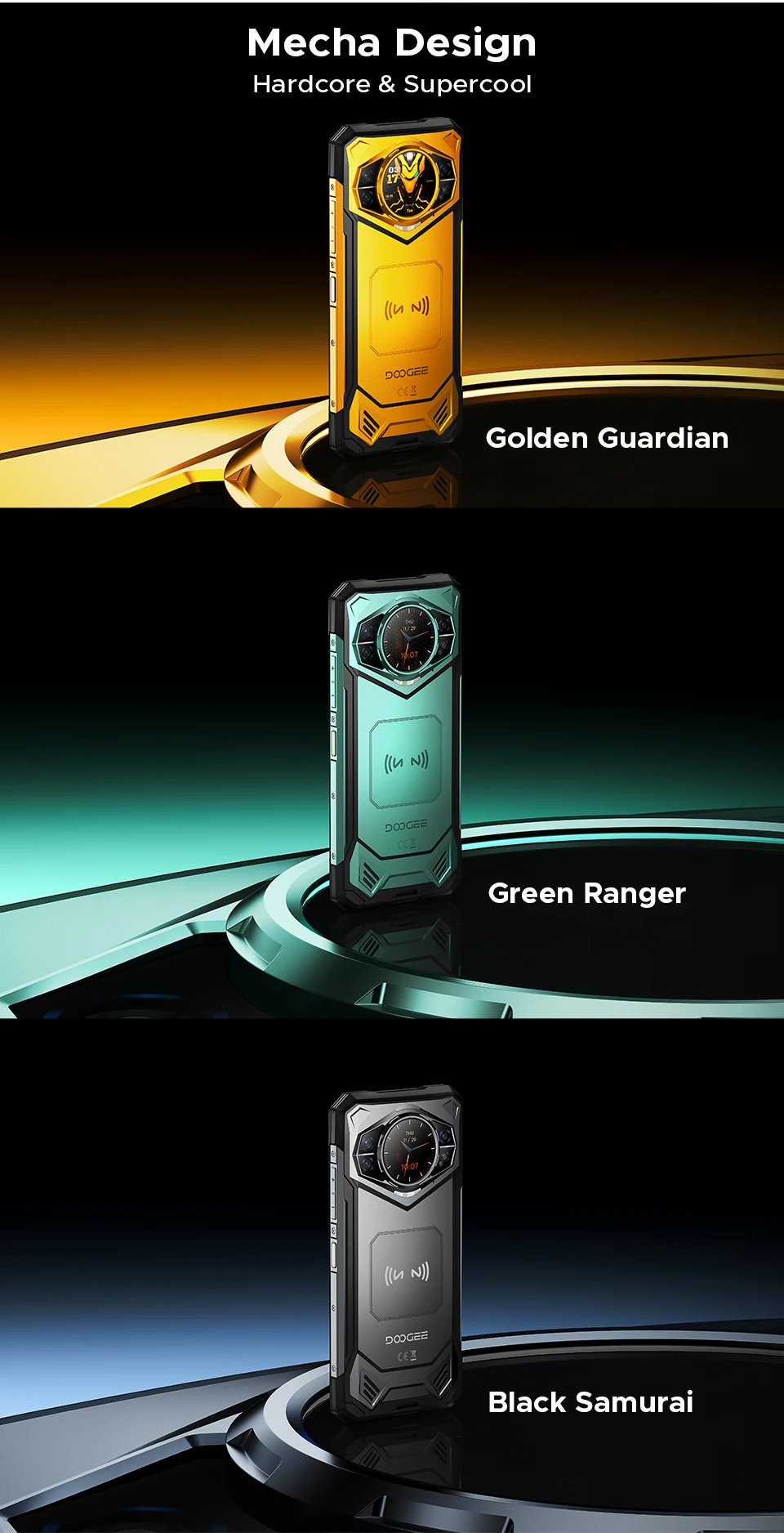 DOOGEE S200 X 5G Rugged Phone 48GB 512GB Dimensity 7050 6.72” FHD+120Hz 10100mAh 100MP Camera Android 16 NFC Smartphone