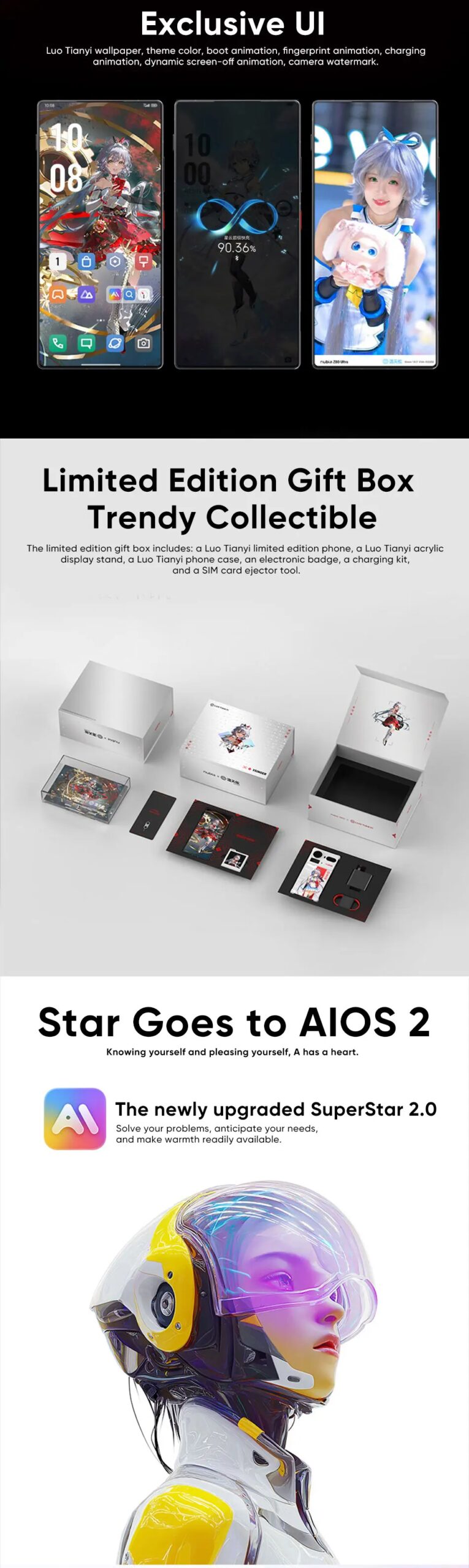 nubia Z80 Ultra Smartphone Snapdragon 8 Elite Gen 5 7200mAh 6.85'' 144Hz OLED Display 90W Fast Charging 64MP+50MP AI Camera NFC