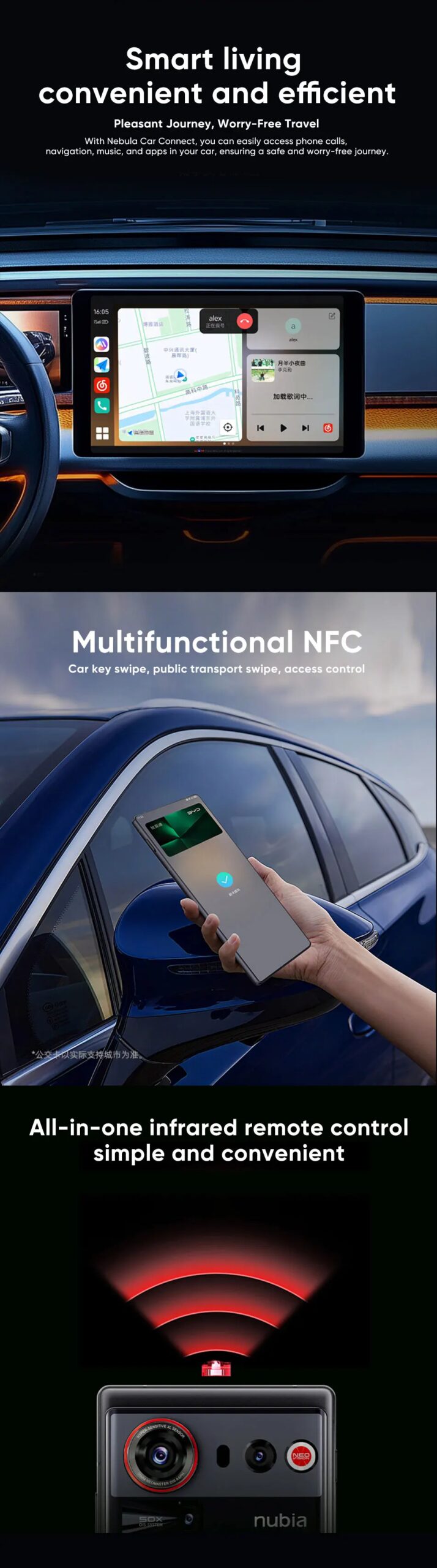 nubia Z80 Ultra Smartphone Snapdragon 8 Elite Gen 5 7200mAh 6.85'' 144Hz OLED Display 90W Fast Charging 64MP+50MP AI Camera NFC