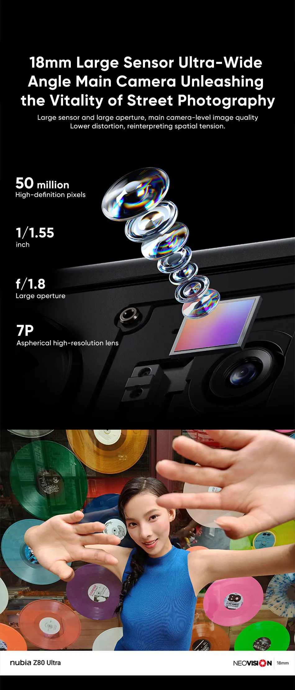 nubia Z80 Ultra Smartphone Snapdragon 8 Elite Gen 5 7200mAh 6.85'' 144Hz OLED Display 90W Fast Charging 64MP+50MP AI Camera NFC