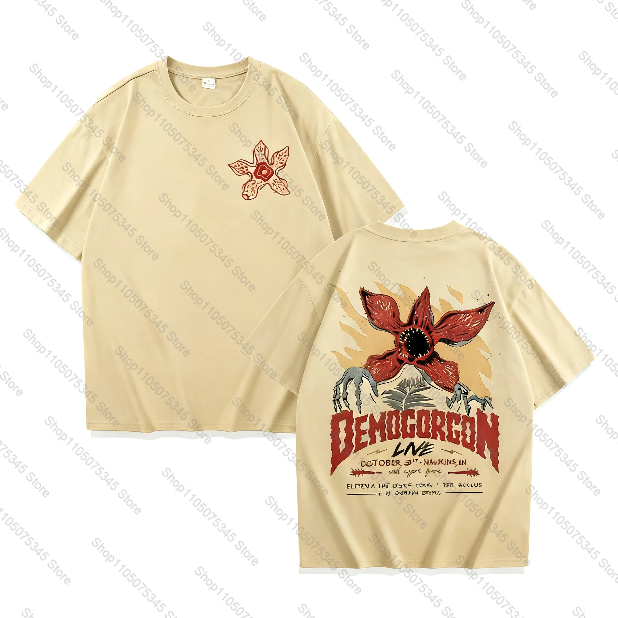 Eddie Munson The Demogorgon T Shirt Men Women Cannibal Flower Monster Print Fashion High Street High Quality Cotton T-shirts