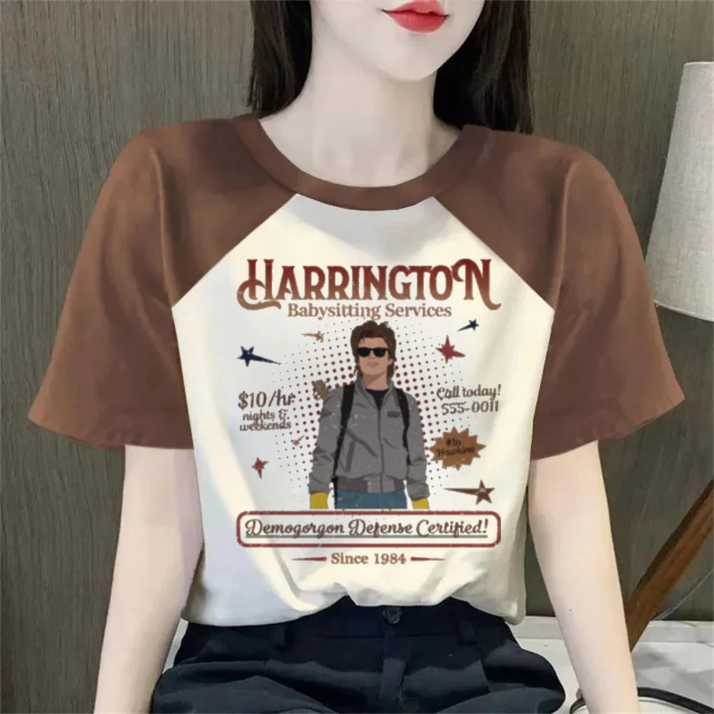 Steve Harrington Top Tees Women Upside Down University Harajuku Hawkins Hip Hop Graphic Colorful Shirt Classic T-Shirts Steve Harrington Top Tees Women Upside Down University Harajuku Hawkins Hip Hop Graphic Colorful Shirt Classic T-Shirts