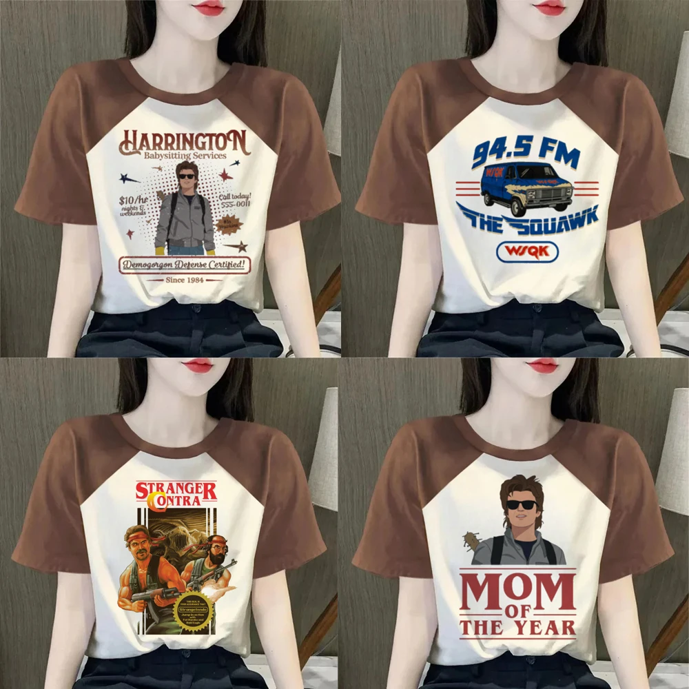 Steve Harrington Top Tees Women Upside Down University Harajuku Hawkins  Hip Hop Graphic Colorful Shirt Classic T-Shirts