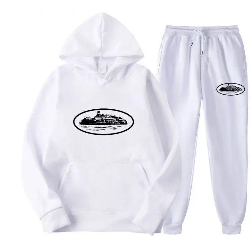 NICE Loose Unisex Fleece-lined Printed Sweatshirt Hoodie Set Devil Prisoner Pattern New Female Casual Comfortable T