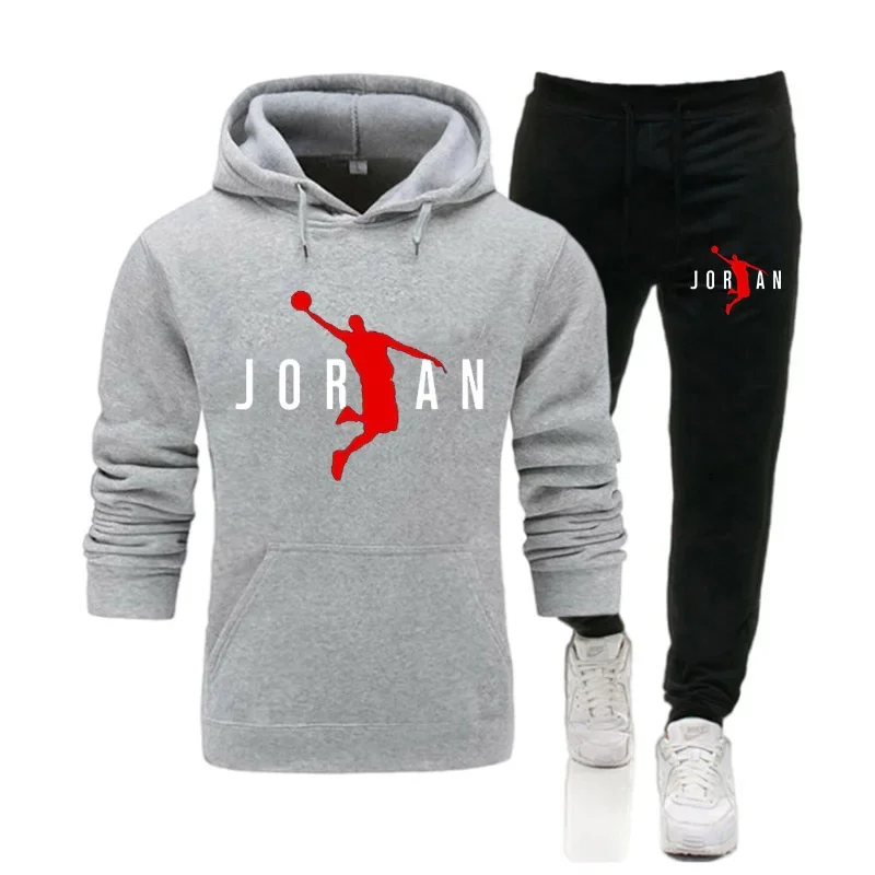 2025 Men's Fitness Jogging Casual sportswear Set, Spring and Autumn fashion hoodie + sports Pants two-piece set