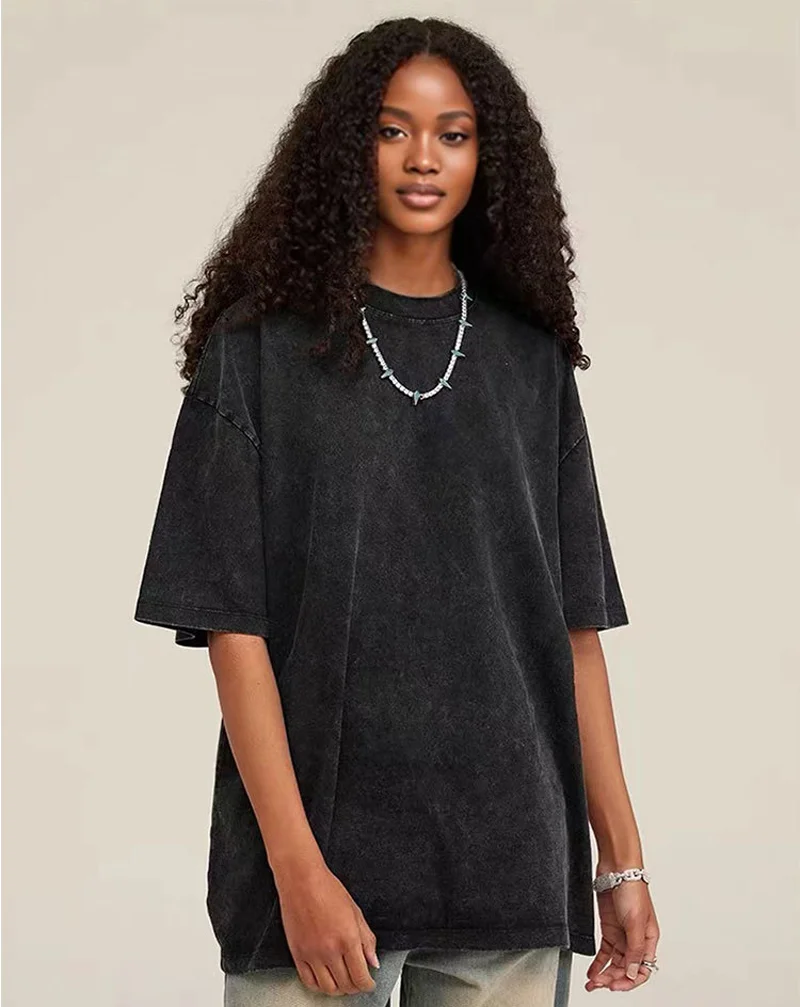 Men's Women's Clothing Funny Mickey Mouse Vintage Washed Oversized Tee Couples Matching Mickey Mouse Graphic Casual T-shirt