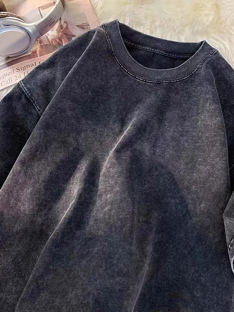 Men's Women's Clothing Funny Mickey Mouse Vintage Washed Oversized Tee Couples Matching Mickey Mouse Graphic Casual T-shirt