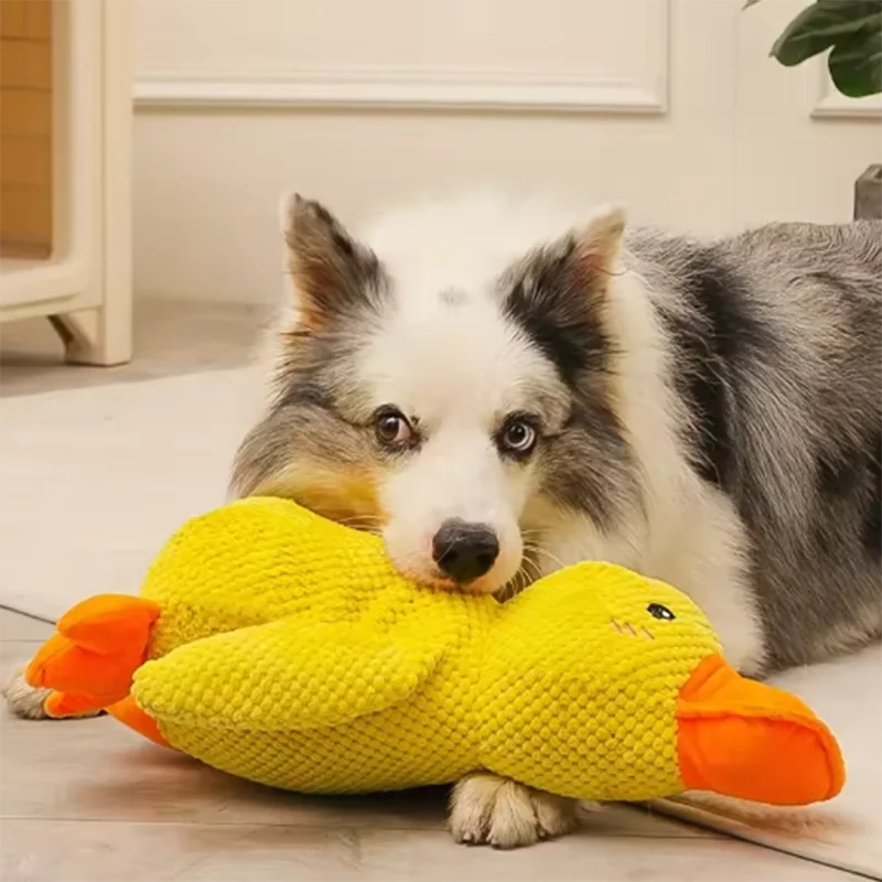 Duck dog toy plush chew resistant durable dog toy with quacking sound teeth grinding relief soft companion for small large dog Duck dog toy plush chew resistant durable dog toy with quacking sound teeth grinding relief soft companion for small large dog