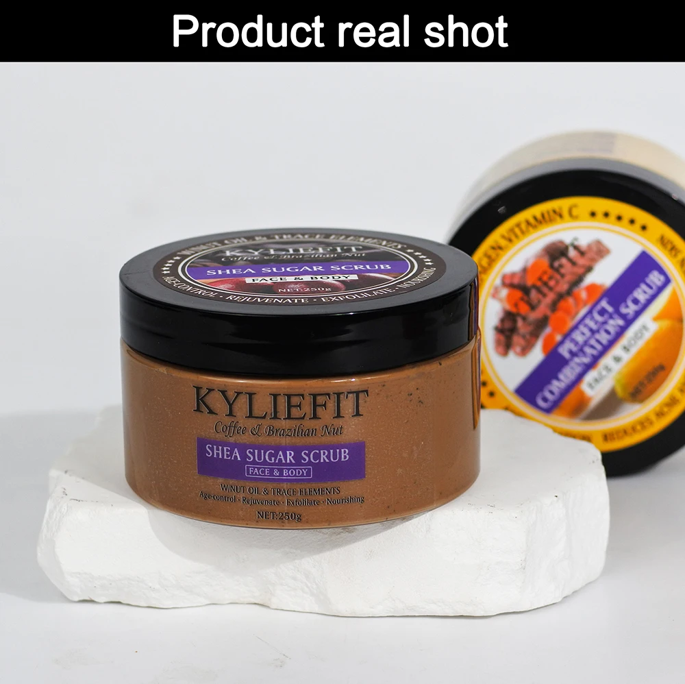 KYLIEFIT Coffee & Brazilian Nut Shea Sugar Scrub, Lightening, Whitening, Exfolilate, Nourishing, Cleaning Skin, for Face, Body KYLIEFIT Coffee & Brazilian Nut Shea Sugar Scrub, Lightening, Whitening, Exfolilate, Nourishing, Cleaning Skin, for Face, Body