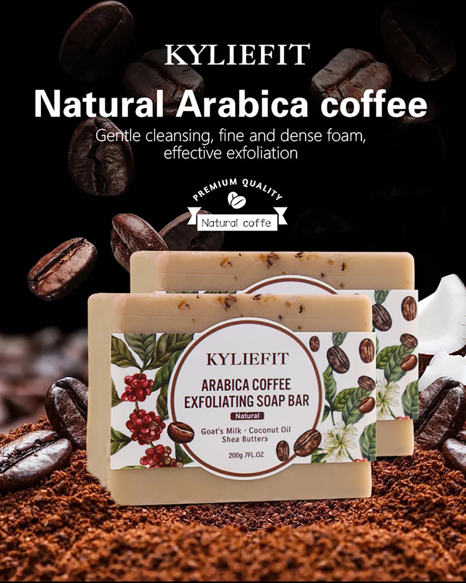 KYLIEFIT Coffee & Brazilian Nut Shea Sugar Scrub, Lightening, Whitening, Exfolilate, Nourishing, Cleaning Skin, for Face, Body KYLIEFIT Coffee & Brazilian Nut Shea Sugar Scrub, Lightening, Whitening, Exfolilate, Nourishing, Cleaning Skin, for Face, Body