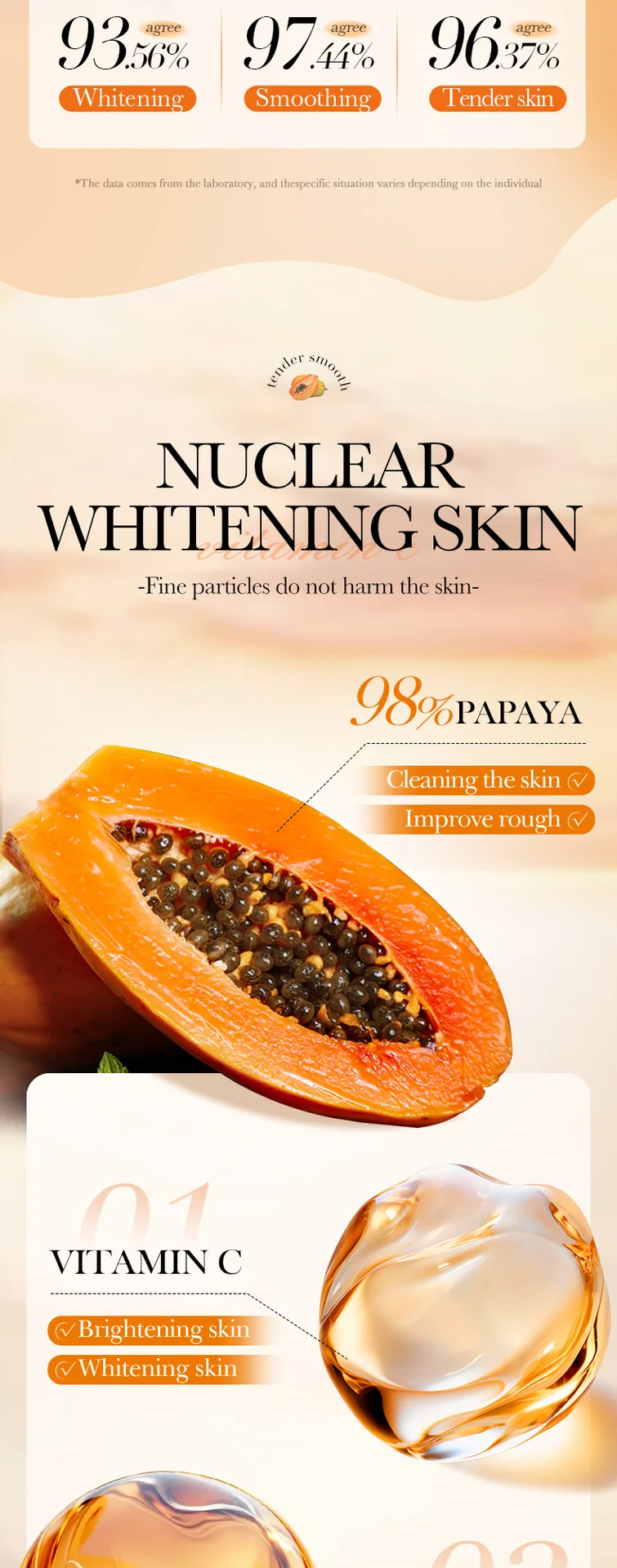 100g Papaya Vitamin C Exfoliating Scrub Cream, Hypoallergenic, Moisturizing, Exfoliation, Scented with Papaya, Deep Cleansing 100g Papaya Vitamin C Exfoliating Scrub Cream, Hypoallergenic, Moisturizing, Exfoliation, Scented with Papaya, Deep Cleansing
